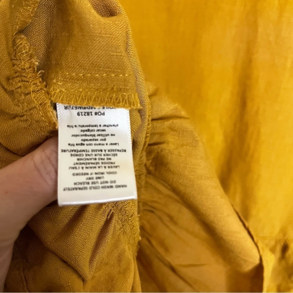 Bobeau Golden Yellow Flutter Sleeve Dress Size Large - Picture 10 of 12